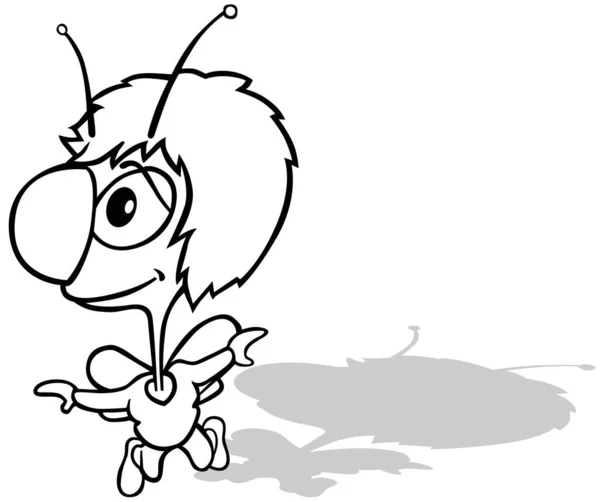 Kresba Létajícího Brouka Otočenou Hlavou Cartoon Illustration Izolated White Background — Stockový vektor