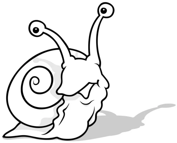 Drawing Funny Snail Smile His Face Cartoon Illustration Isolated White — Stock Vector