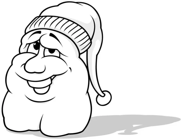 長い帽子をかぶった面白いフィギュアの描き方 漫画イラストIsolated White Background Vector — ストックベクタ