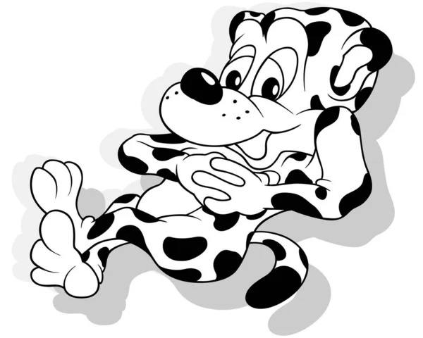 一个躺在地上休息的豹子的图画 以白色背景 矢量为背景的卡通图解 — 图库矢量图片