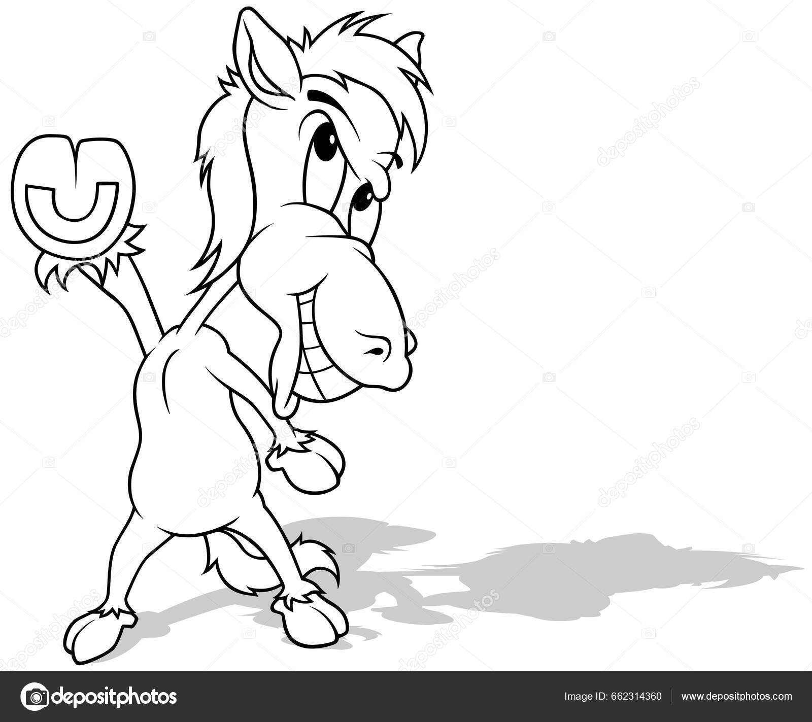 Cavalo Branco Que Sorri No Fundo Escuro Imagem de Stock - Imagem