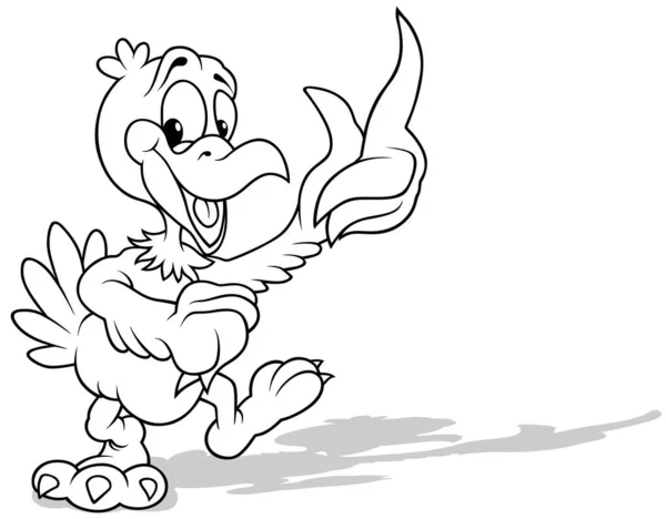 Drawing Dancing Bald Eagle Cartoon Illustration Isolated White Background Vector — стоковий вектор