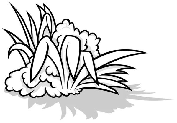 Dessin Groupe Différents Types Herbe Illustration Bande Dessinée Isolé Sur — Image vectorielle