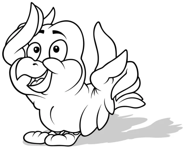 Zeichnung Eines Niedlichen Spatzen Cartoon Illustration Auf Weißem Hintergrund Vektor — Stockvektor