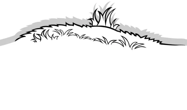 草原のドローイング マンガイラストレーションIsolated White Background Vector — ストックベクタ