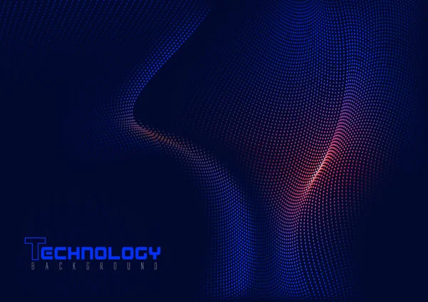 粒子から形成された網が付いている抽象的な技術の背景 着色されたイラスト ベクター — ストックベクタ