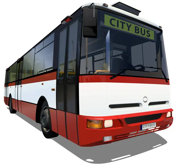 Central European Legendary City Bus Ilustração Colorida Isolada Fundo Branco Vetores De Stock Royalty-Free