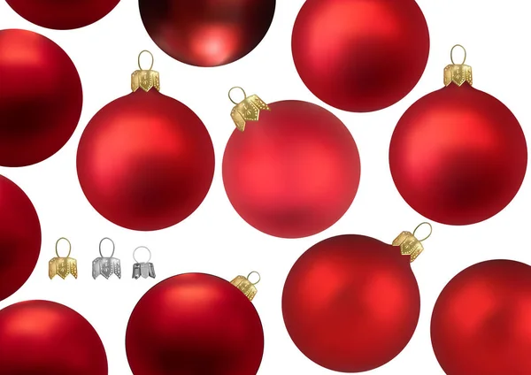 Conjunto Bolas Vermelhas Natal Como Conjunto Para Designers Ilustradores Ilustrações — Vetor de Stock