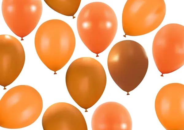 Farklı Görüş Konumlarda Turuncu Parti Balonları Grafik Tasarımlarınız Için Renkli Stok Illüstrasyon