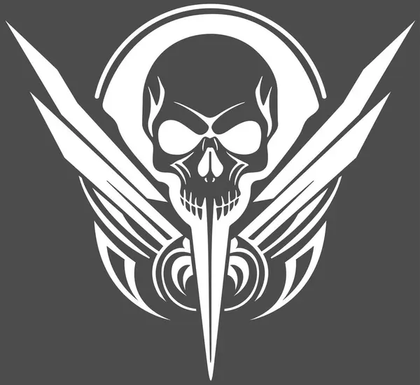 Logo Grim Reaper Decoration Black White Illustration Isolated Background Vector — Stock Vector