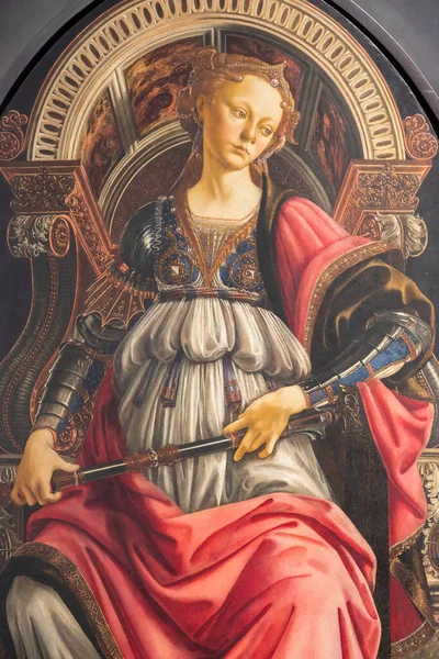 Florence Italy Circa July 2021 Alessandro Botticelli Fortitude 1470 Renaissance — стокове фото