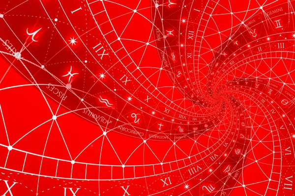 Astroloji Simya Tablosu Arkaplan Çizimi Kırmızı — Stok fotoğraf
