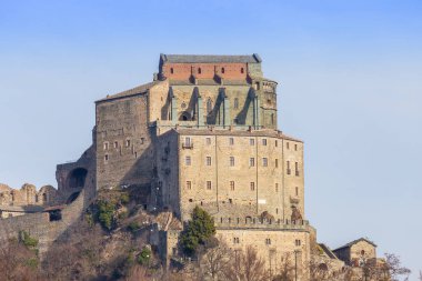 St. Michael Abbey - Sacra di San Michele - İtalya. Manastır ortaçağ binası.