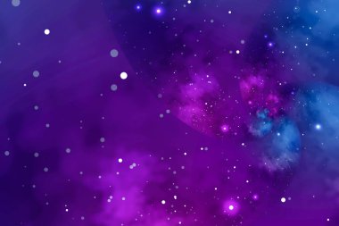 Mavi ve mor nebulalı yıldızlı bir arka plan. Uzay, astronomi, galaksi, evren kavramı