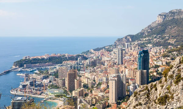 Monte Carlo Ağustos 2022 Şehrin Panoramik Manzarası Monako Limanı Ufuk — Stok fotoğraf