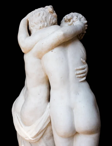Roma Itália Circa Agosto 2020 Emoção União Estátua Duas Pessoas — Fotografia de Stock