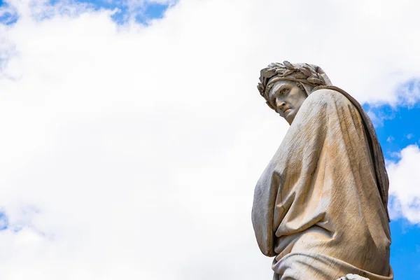Estatua Dante Alighieri Florencia Región Toscana Italia Con Increíble Fondo —  Fotos de Stock