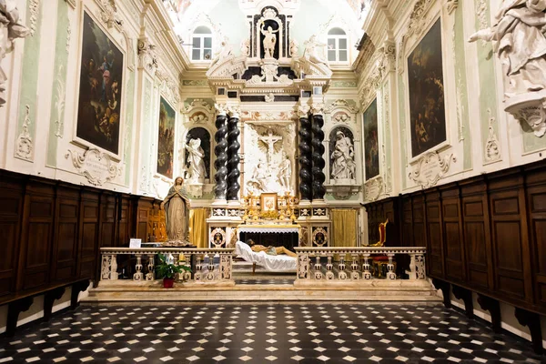Ventimiglia Włochy Sierpień 2022 Barokowe Wnętrze Kościoła Oratorio Dei Neri — Zdjęcie stockowe