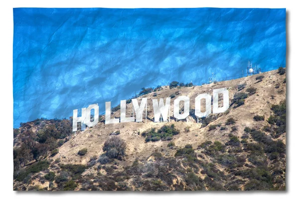Creative picture of Hollywood sign in Los Angeles - landmark photo image