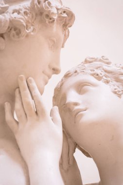 Possagno, Italy - July 2022: Venus and Adonis, work by Antonio Canova, 1794 - Venere e Adone