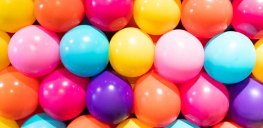 Colorful balloons background - real photo, concept of celebration, party, happy, surprise