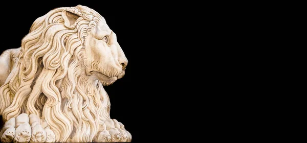 Antique Lion Statue Made Stone Copy Space Concept Security Safety — Foto de Stock