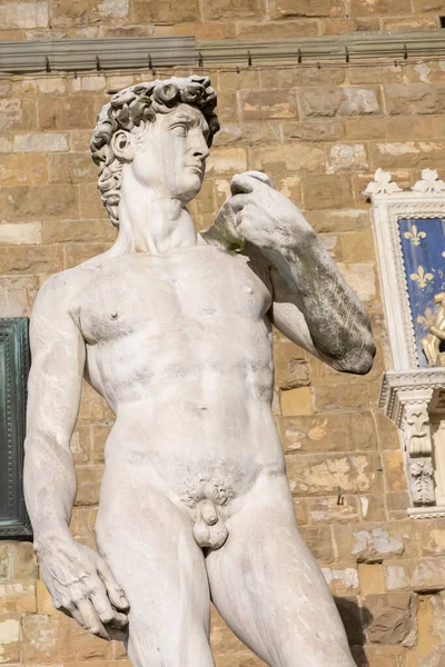 David Autorstwa Michała Anioła Buonarroti Florencji Włochy Słynne Arcydzieło Męskiej — Zdjęcie stockowe