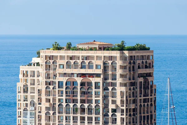 Monte Carlo Monaco Août 2022 Détail Immeuble Résidentiel Prestige — Photo