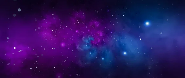 Mavi Mor Renkli Yıldızlı Derin Uzay Arkaplanı Nebulası — Stok fotoğraf