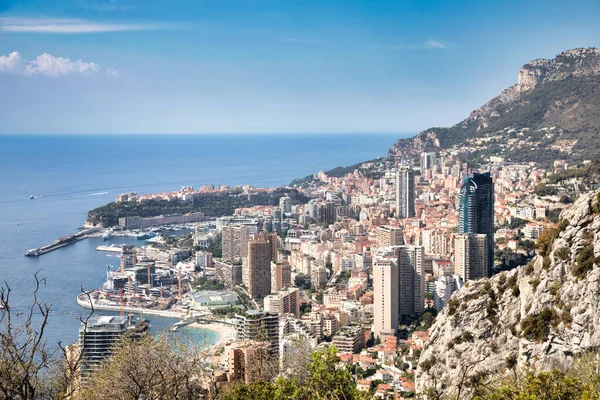 Monte Carlo August 2022 Vedere Panoramică Asupra Orașului Portul Monaco — Fotografie, imagine de stoc