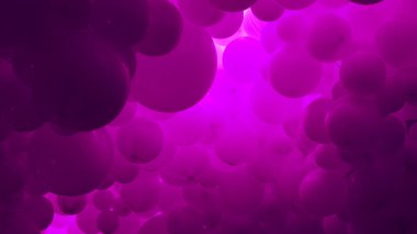 Pink background with flying balloons - clean design, 3d abstract realistic banner
