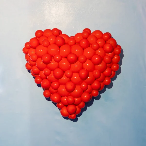 Red Heart Symbol Love Romantic Celebration Concept Copy Space — Foto Stock