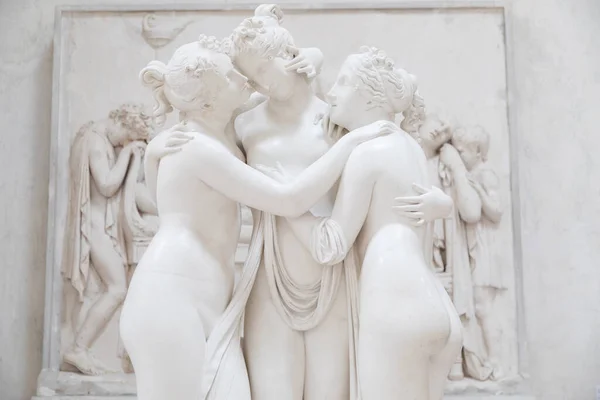 意大利波萨沙诺 2022年6月 安东尼奥 卡诺瓦的三座雕像 爱与美的象征 — 图库照片