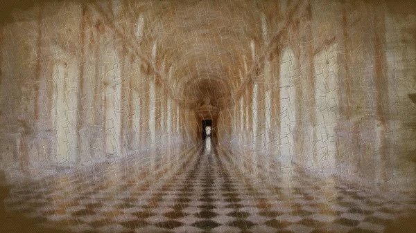 Δημιουργική Απεικόνιση Της Γκαλερί Reggia Venaria Reale Ιταλία Πολυτελή Μάρμαρα — Φωτογραφία Αρχείου
