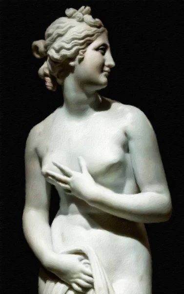 Kreativ Illustration Venus Staty Klassisk Grekisk Staty Ung Vacker Kvinna — Stockfoto