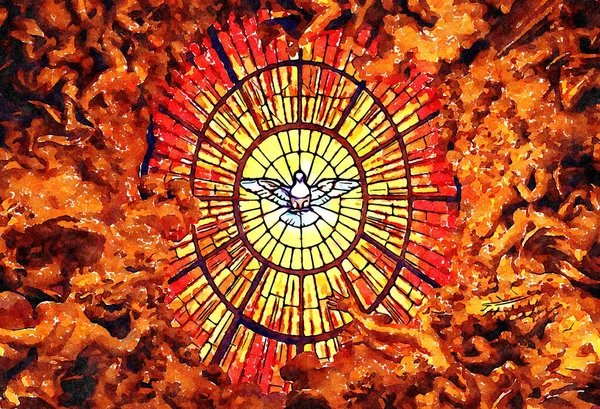 희망을 상징하는 성령의 창조적 기독교 천국에 — 스톡 사진