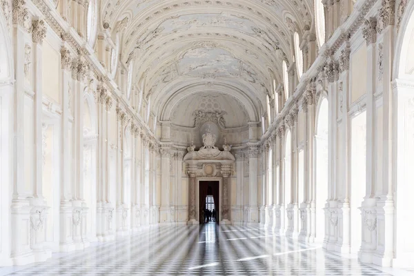 Reggia Venaria Reale Italy October 2022 Corridor Perspective Luxury Marble — Stock Photo, Image