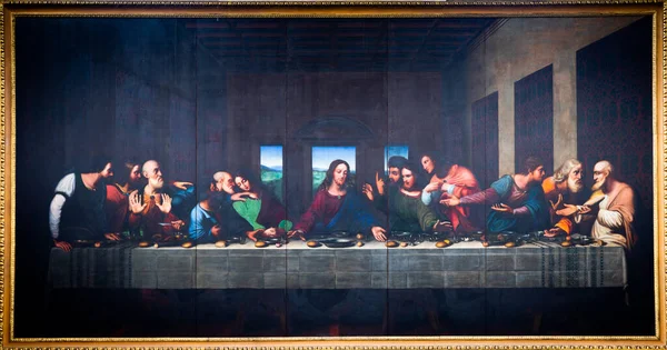 トリノ イタリア 2023年4月 ヴェルセル ルイジ カニャによるレオナルド ヴィンチの後のドゥオーモでの最後の晩餐の絵 1836 — ストック写真