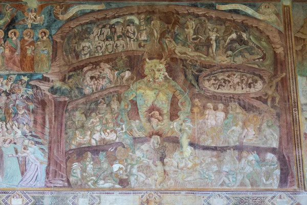 Pisa Itália Junho 2023 Fresco Cemitério Com Satanás Inferno Medieval — Fotografia de Stock