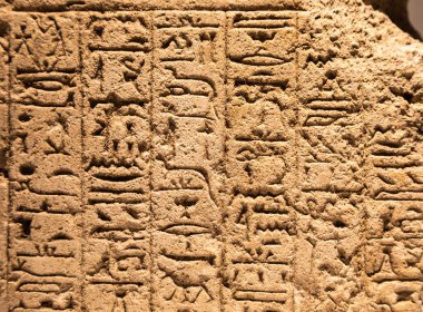 Ancient Egyptian hieroglyphics. Vintage background