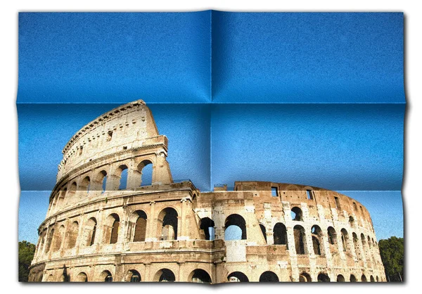Italy Rome Roman Colosseum Blue Sky Most Famus Italian Landmark — Stock Fotó