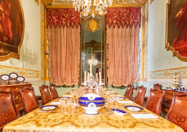 Genua Italien August 2023 Spinola Palace Vintage Luxus Esszimmer Elegante — Stockfoto