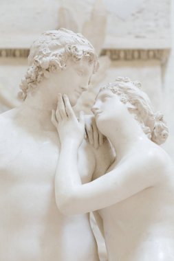 Possagno, Italy - July 2022: Venus and Adonis, work by Antonio Canova, 1794 - Venere e Adone