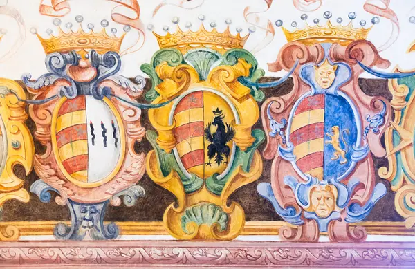 Античное Геральдическое Знамя Средневековый Орнамент Винтажная Форма Щита — стоковое фото