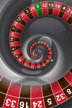 Rulet arkaplan çizimi. Kumarhane, eğlence ve servet kavramı.