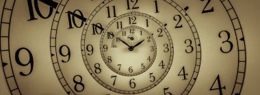 Zaman arkaplanı. Hipnoz kavramı, geçmiş, gelecek. Yuvarlak sarmal, droste geometrik grafik.