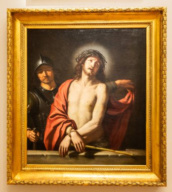 Torino, İtalya - Mayıs 2023: Ecce Homo, yazan Guercino, 1659. İsa Mesih duası, Katolik dini