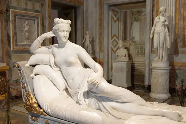 Рим Италия Декабря 2023 Года Паолина Боргезе Бонапарт Венера Виктрикс Стоковое Изображение