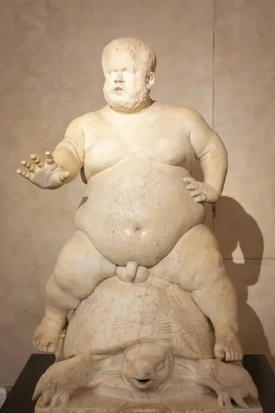 Florenz Italien Dezember 2023 Morgante Auf Einer Schildkröte Marmorstatue Von lizenzfreie Stockfotos