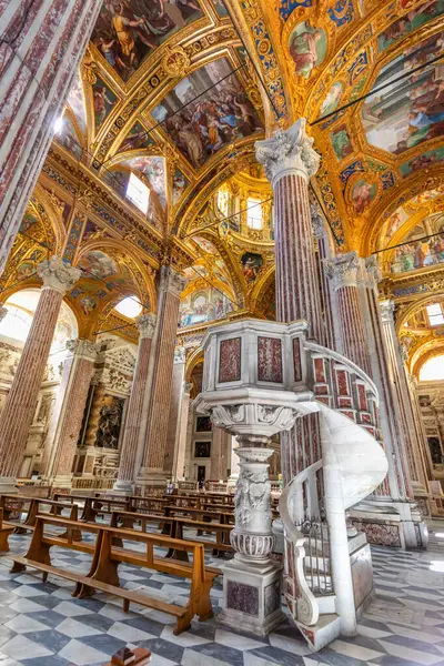 Génova Italia Agosto 2023 Iglesia Annunziata Basilica Della Santissima Annunziata Fotos de stock